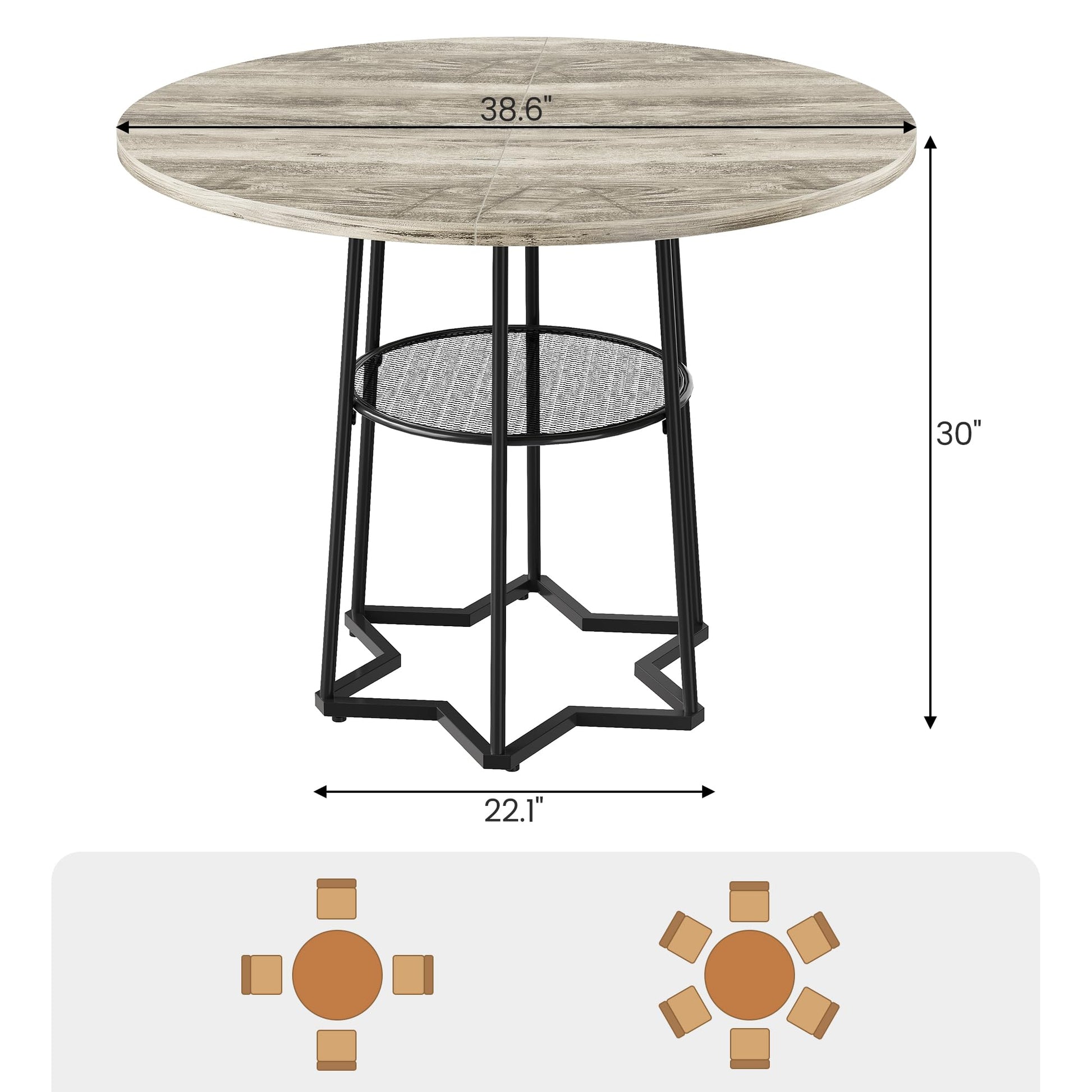 Dimensiones y estructura estable de la mesa
