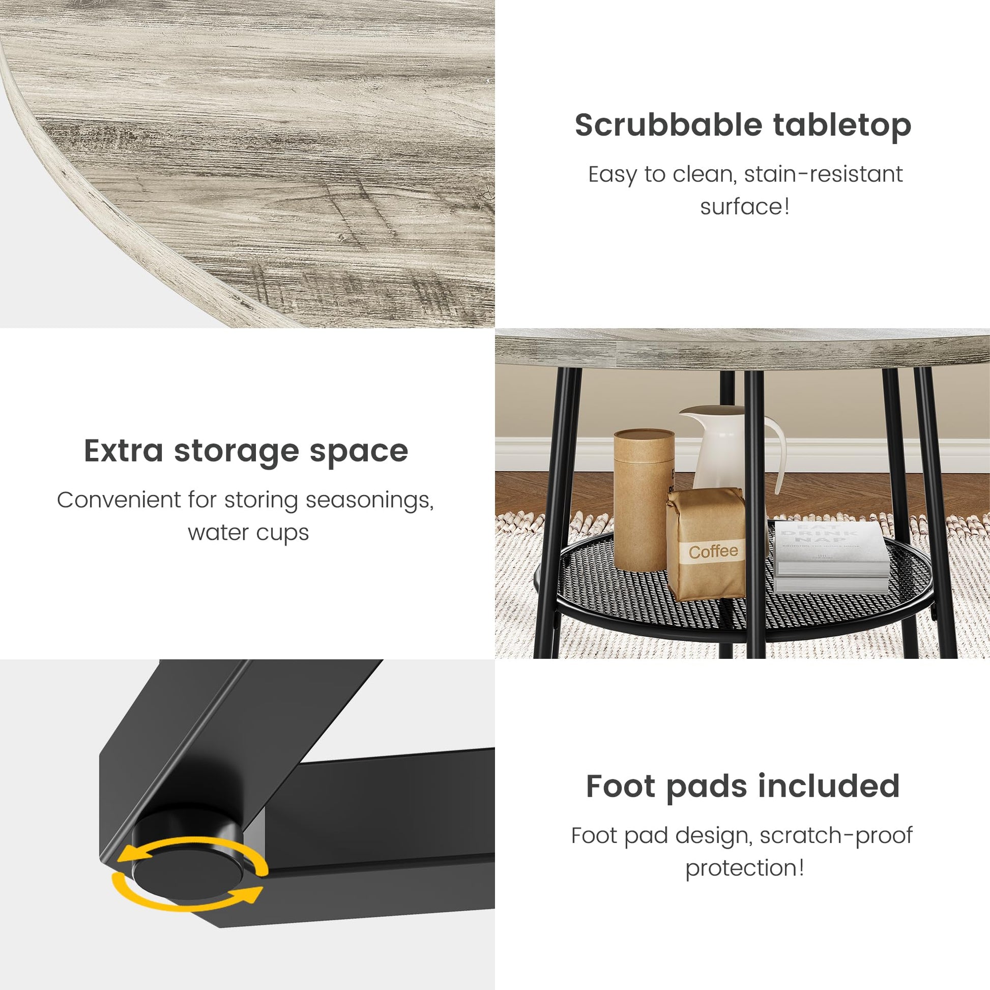Mesa de comedor moderna en ambiente gris